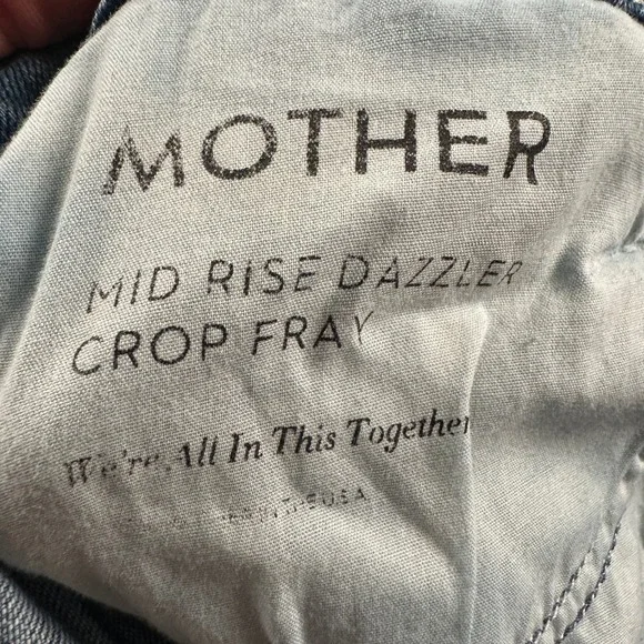 MOTHER Mid-Blue Frayed Hem Ankle Jeans - Picture 12 of 15